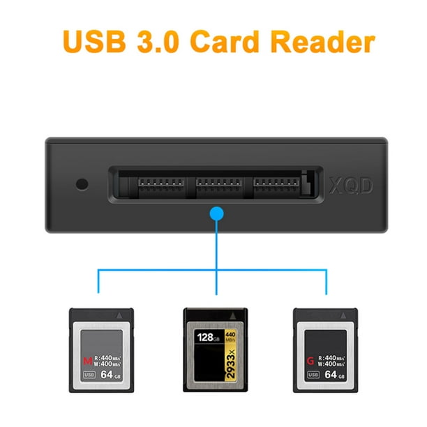 Lector de tarjetas XQD, lector de tarjetas SD USB 3.0 XQD, lector de  tarjetas de memoria 2 en 1, lector de tarjetas de memoria 5Gpbs súper  velocidad