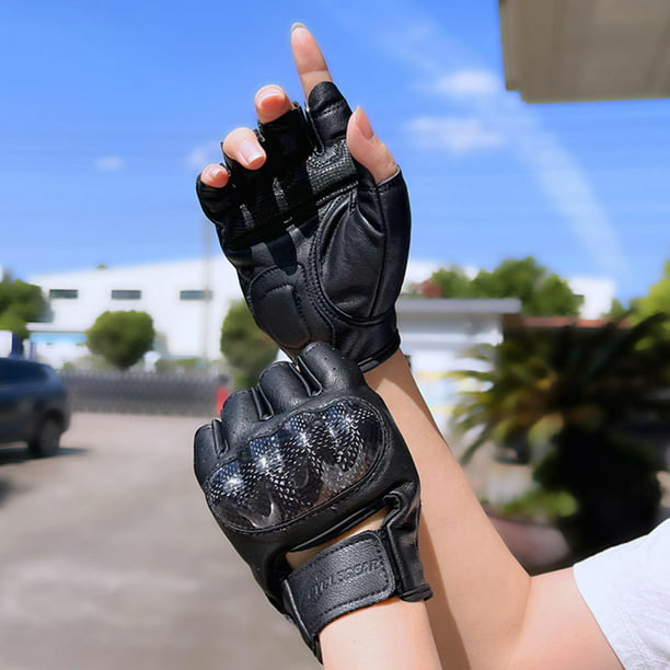 Comprar Guantes sin dedos con nudillos duros, antideslizantes, ajustables,  guantes deportivos de medio dedo para Fitness