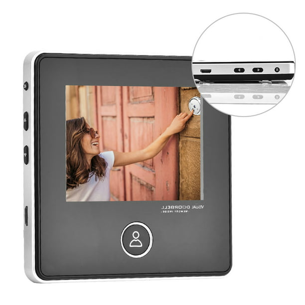 Visor de puerta, timbre de puerta digital, visor de mirilla de puerta  inteligente, monitor de cámara de puerta con 3 MP, gran angular de 90°,  visión