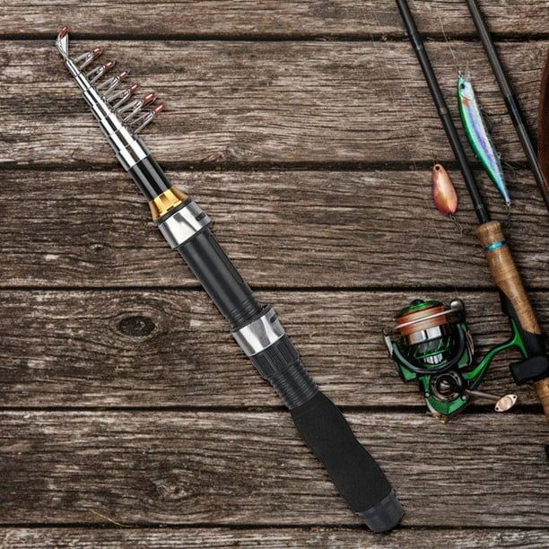 1 mini caña de pescar de bolsillo, caña de pescar estilo bolígrafo, caña de  pescar plegable, pesca en alta mar, pesca en agua salada y agua dulce al  aire libre Rojo Verde