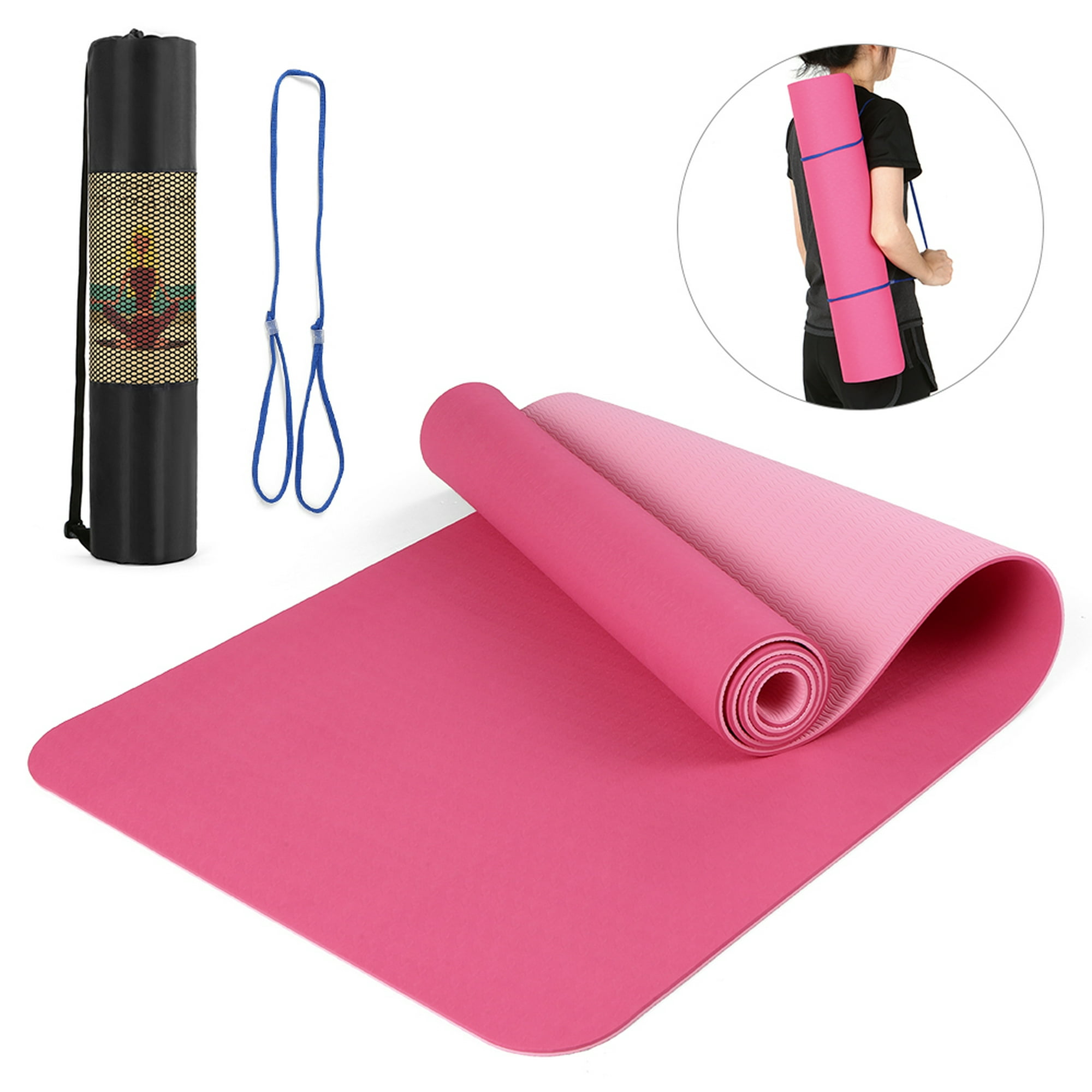 Esterilla de yoga antideslizante plegable portátil, 70.8 x 26 pulgadas,  absorbente para ejercicio, fitness, pilates, gimnasia, playa, viajes,  hermosa