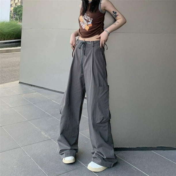 Gibobby pantalones termicos mujer Pantalones Cargo holgados para mujer,  ropa de calle, pantalones de chándal de Hip Hop, pantalones de pierna ancha