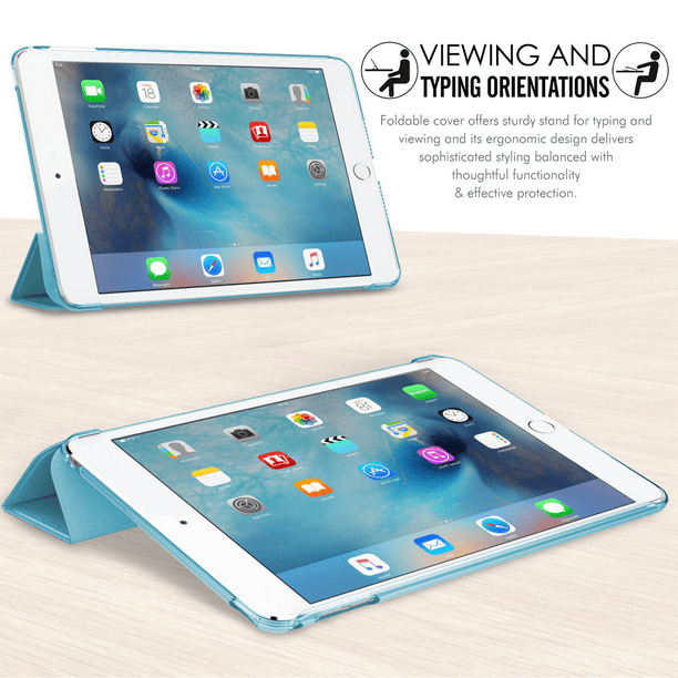 iPad Mini 4 - Funda delgada y ligera con soporte y protector trasero  esmerilado translúcido compatible con Apple iPad Mini 4 de 7,9 pulgadas con  encendido/apagado automático Levamdar 2033205-2