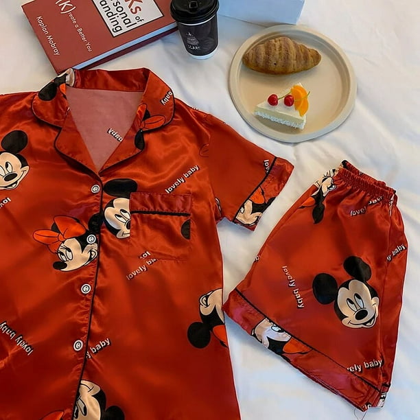  Disney Pijamas para mujer Mickey Mouse, Rojo - : Ropa, Zapatos  y Joyería