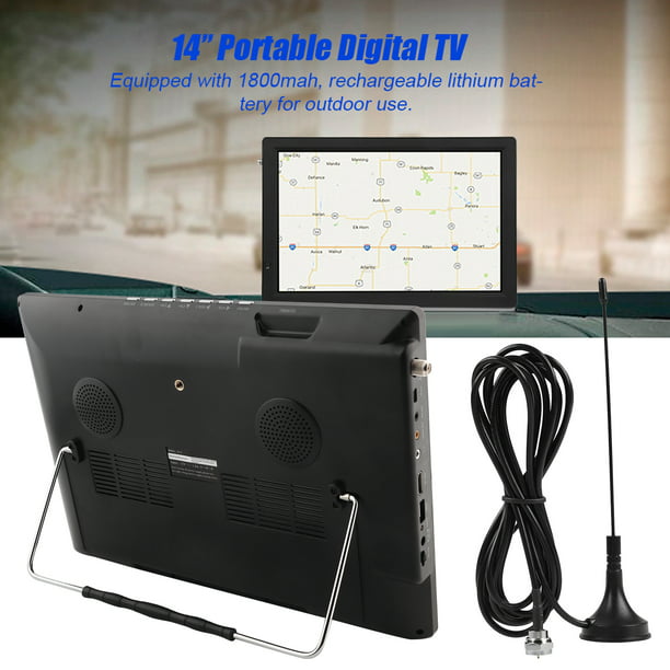 Televisión digital portátil de 14 pulgadas, televisión digital  multifuncional TV portátil ATSC 1080P Spptty Como se muestra en la  descripción
