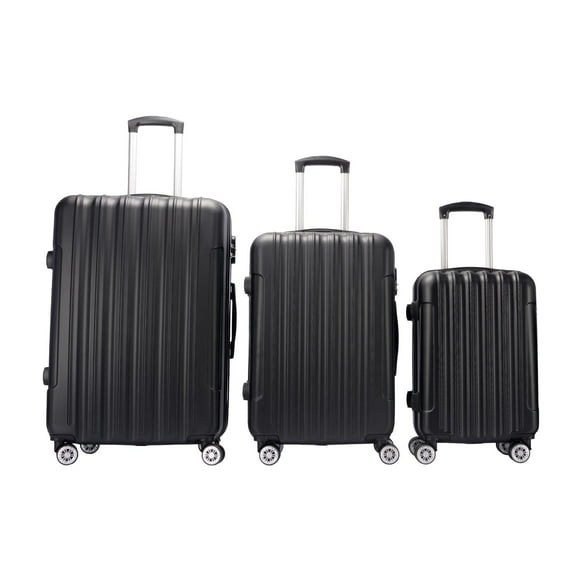 check in  juego de 3 maletas de viaje grande 25 kg mediana 20 kg y carry on 10 kg negro check in 