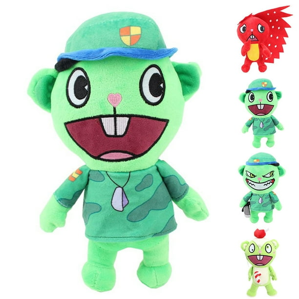 Happy Tree Friends Flippy Fliqpy Muñeco de peluche Anime Peluche - Verde  militar oso de fresa Electrónica