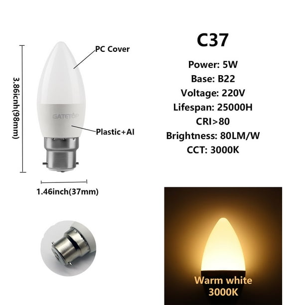 Bombilla LED 8,5W E27 Fría