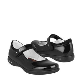 Zapato Escolar Para Niña Charol Negro Cómodos Antiderrapante negro 17.5  Yuyin 23220