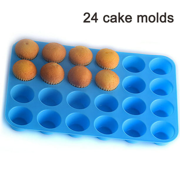Webake Mini molde para pasteles de 3 niveles, moldes de silicona para  tartas, paquete de 2 moldes azules para cupcakes pequeños para cumpleaños,  baby