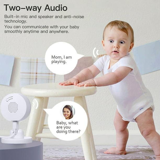 Cámara WiFi con monitor de bebé HD 1080P, cámara de seguridad