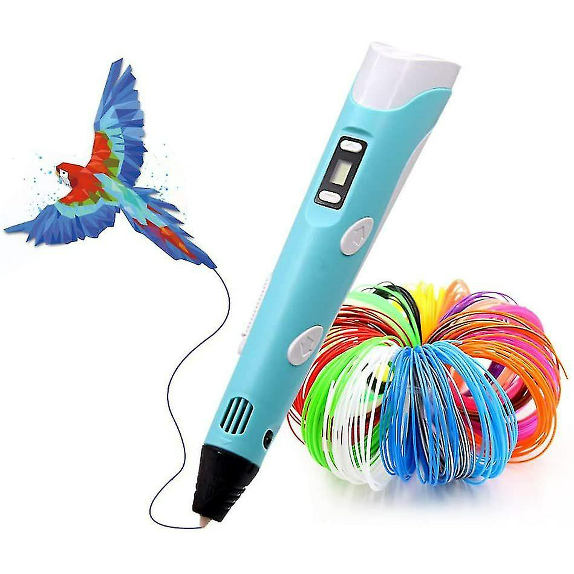 Lápiz 3D inteligente con pantalla LED, bolígrafo de impresión 3D con carga  USB, recargas de filamento Pla de 30 colores, regalo de manualidades  artísticas para niños adultos, regalos de bricolaje