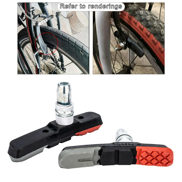 2 piezas de bloques de freno de bicicleta silenciosos, zapatas de freno ,  sistema de freno en V resistente al desgaste para , bicicleta de Baoblaze  Bloques de freno de bicicleta