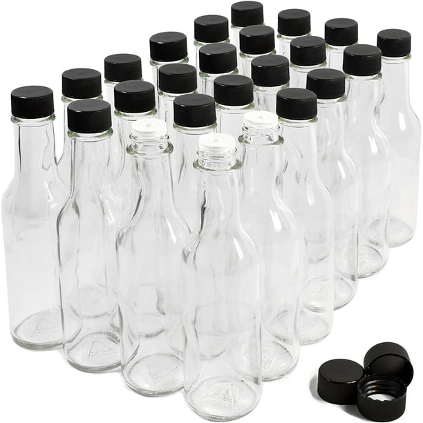 Botellas de vidrio transparente de 25.4 fl oz, tapa de rosca