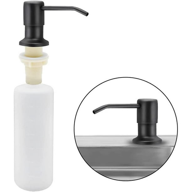  BATHSIR Dispensador de jabón negro, dispensador de líquido para  montaje en pared, botella de jabón de manos de acero inoxidable con bomba  para encimera, cocina, baño (cuadrado/6.8 fl oz) : Herramientas