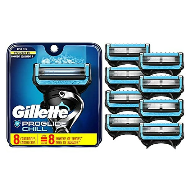 Recargas de cuchillas ProGlide Chill para afeitadora de hombres Gillette -  Cantidad: 8