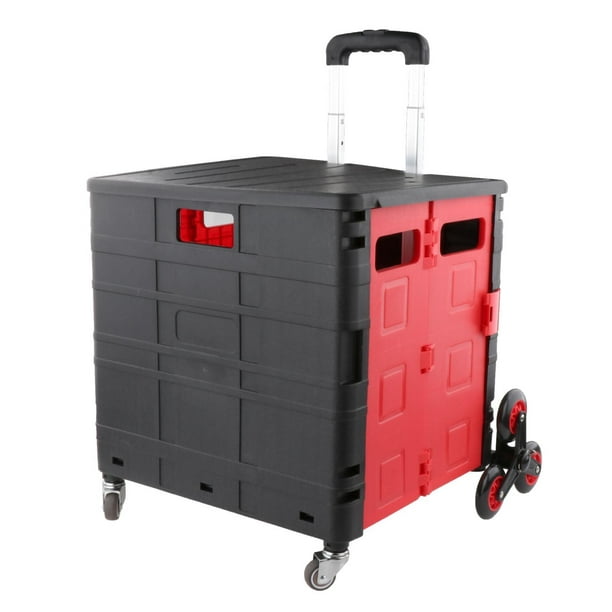 Caja rodante con ruedas para profesores, carrito plegable para escalar,  cajón plegable con ruedas, carrito de compras de herramientas, caja de