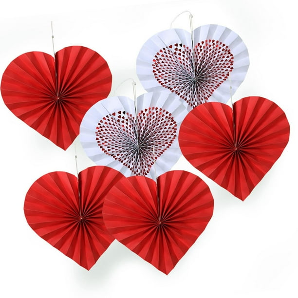 UNIQOOO - Paquete de 16 corazones de papel de seda para colgar, diseño de  panal de abeja con corazones y bolas, perfectas para decoración del día de  San Valentín, bodas, fiestas de