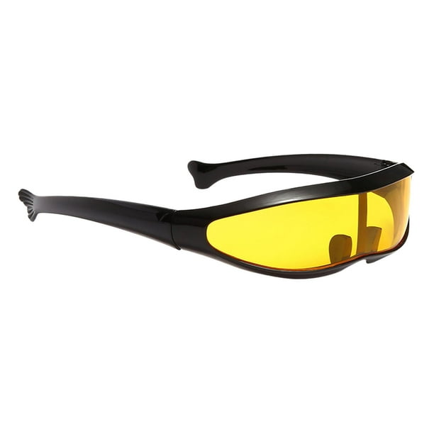 Gafas estilo visera con montura de plástico negro con lentes de espejo  plateadas rave de ASOS DESIGN