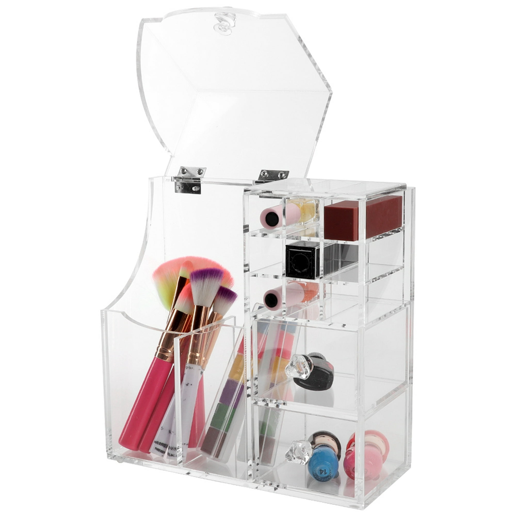Organizador de maquillaje grande con tapa portátil con cajones Caja de  almacenamiento de cosméticos para Blanco Zulema organizador de maquillaje