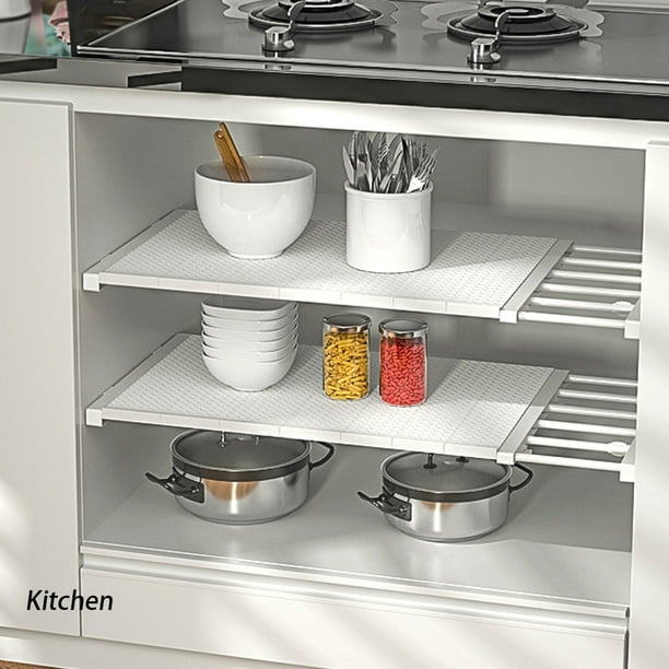 Comprar Estante de armario ajustable organizador cocina ahorro de espacio  estante de almacenamiento estantes de cocina montados en la pared