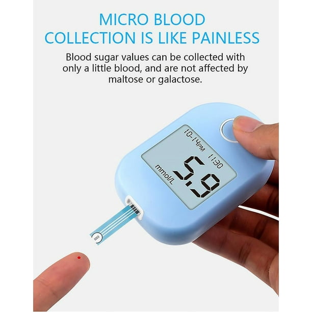2023 Nuevo medidor de azúcar en sangre Monitor de glucosa en sangre Kit de  prueba de diabetes con tiras reactivas 50 piezas Monitor de glucosa en  sangre Prueba de azúcar en sangre