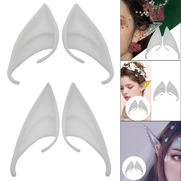 4 pares de orejas de elfo, orejas de elfo de Halloween, orejas de duende  puntiagudas suaves para fiesta de Halloween, accesorios de disfraz de anime