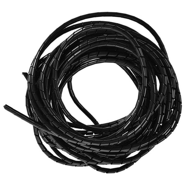 Tubo organizador de cables, tipo espiral, negro