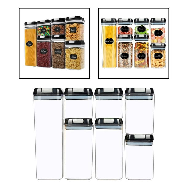 Contenedores de almacenamiento para el hogar y la cocina  accesorios de alimentos con tapas herméticas set de 7 piezas para  almacenamiento y organización de la despensa (sets 7 piezas) : Home