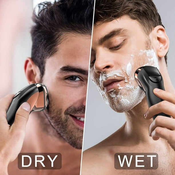  Maquinilla de afeitar eléctrica recargable inalámbrica para  hombre, maquinilla de afeitar de precisión para barba y patillas : Belleza  y Cuidado Personal