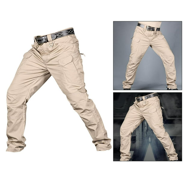 Pantalones tipo jogger de sarga elastizada, estilo de tiro caído, para  hombre (talla S – 5XL)