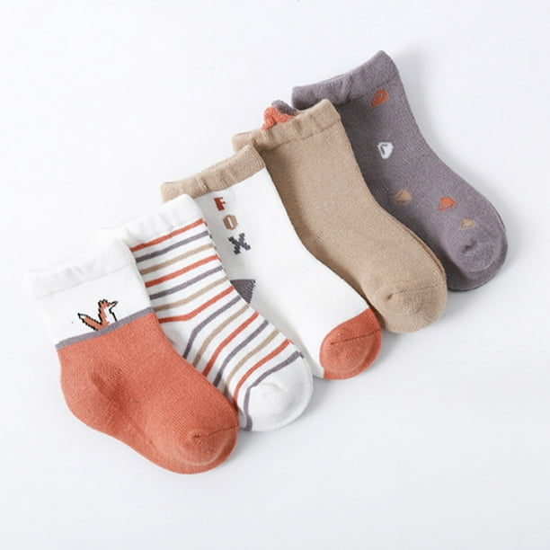 Calcetines para bebés y niñas, 3 pares de calcetines de algodón de punto  grueso y sin costuras, gruesos, cálidos, sin costuras, para niños,  calcetines