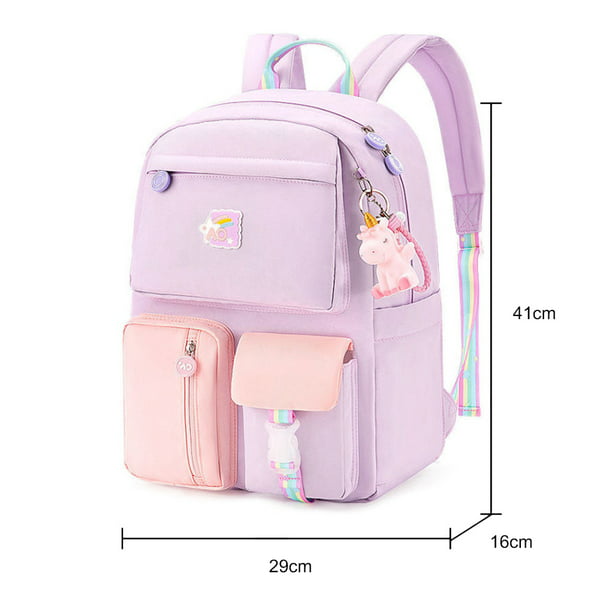 rehén datos Picante Bolsa Mochilas lindas para niñas Mochila para estudiantes de secundaria Hit  Color (púrpura + rosa) Ehuebsd Para Estrenar | Walmart en línea