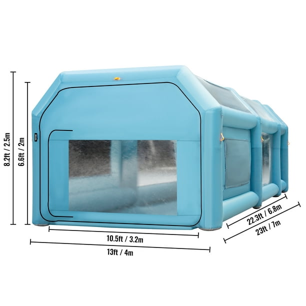 Happybuy Cabina de pintura inflable portátil, cabina de pulverización  inflable de 13 x 8 x 8 pies, sistema de filtro de aire de tienda de campaña  de