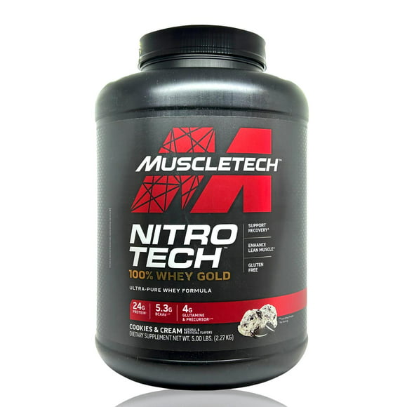nitrotech whey gold 5 lbs cookies and cream muscletech muscletech mtnitrowheygoldcookiesnegra