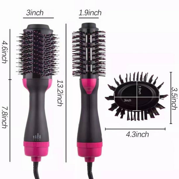 Cepillo de aire caliente, cepillo secador de pelo 4 en 1 y voluminizador,  secador de pelo de un solo paso adecuado para cabello liso y rizado