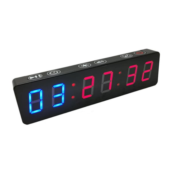 Cronómetro / Reloj Temporizador digital portátil Gimnasio Temporizador LED  Entrenamiento Colck número rojo azul kusrkot Temporizador de gimnasio