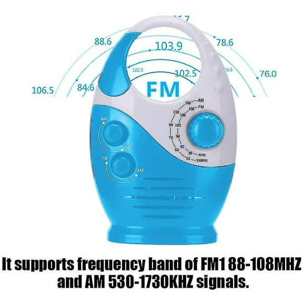 Radio de ducha a prueba de agua, Radio Am/fm a prueba de salpicaduras con  altavoz incorporado y volu liwang