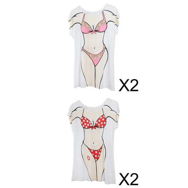 4 Bikini Impreso Divertida de Cubrir Broma Pijamas Baoblaze cubrir el cuerpo del bikini | Bodega Aurrera en línea