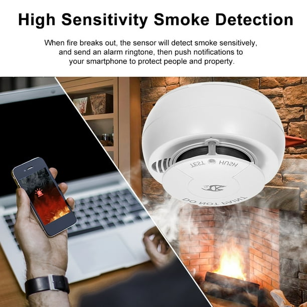 Detector de humo Wifi Sensor de alarma de incendio inteligente Sistema de  seguridad inalámbrico