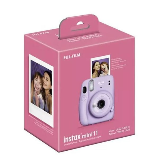 Cámara instantánea Fujifilm Instax Mini 11 lila y morado, funda  personalizada Minimate y película Fuji Instax, paquete doble de 20 hojas