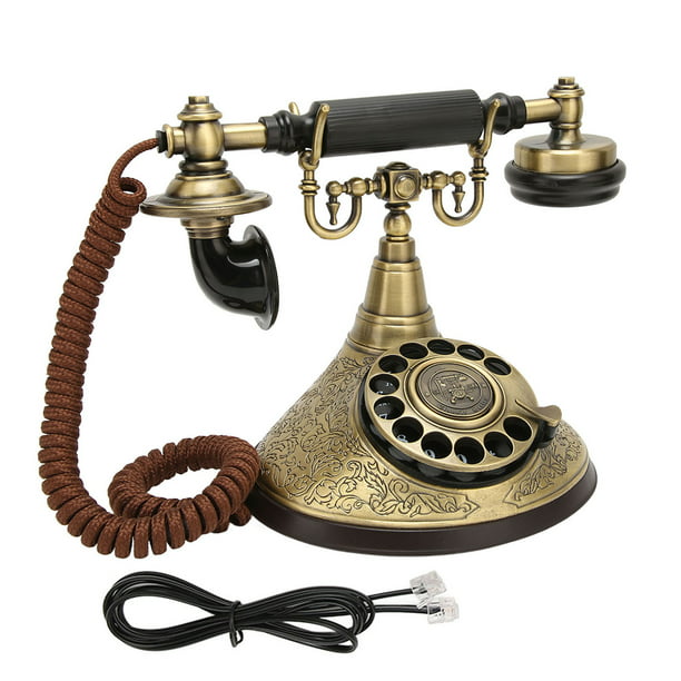 Teléfono Vintage giratorio con cable, teléfono antiguo con ajuste de  volumen de tono de llamada para estudio y dormitorio