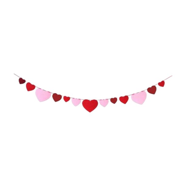 Guirnalda de Corazones para Decoración Valentín, Color Rojo, Rosa, Pancarta  de Corazón para Decoración Valentín, Guirnalda de 2 piezas Sunnimix Banners  de corazón