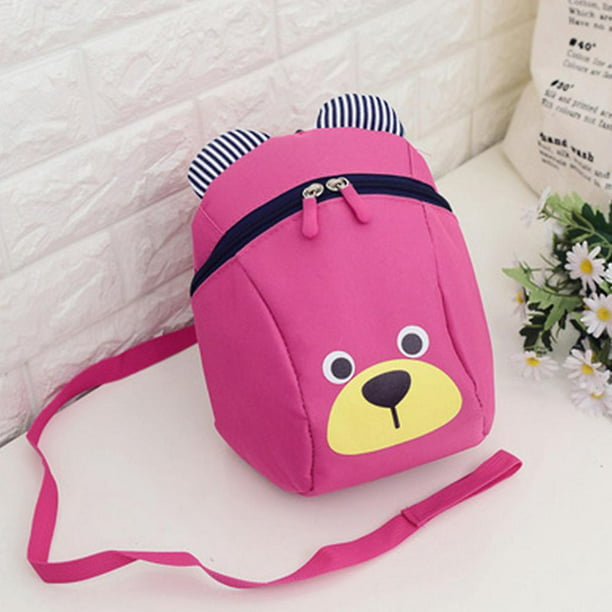 Mochila con diseño de oso panda para niños pequeños con arnés de correa,  lindo corazón rosa para jardín de infantes, mochila escolar preescolar para