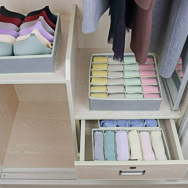 Divisor organizador de cajones para ropa interior y calcetines, caja de  almacenamiento plegable para ropa, calcetines, ropa interior, ropa  interior