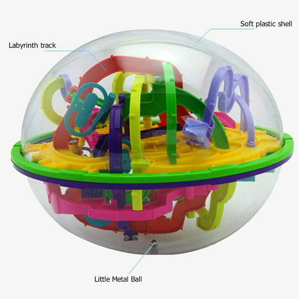 Bola de laberinto, juego interactivo 3D de esfera de laberinto (7.1 in, 7.1  pulgadas) con 100 obstáculos, laberinto, rompecabezas de bola para niños