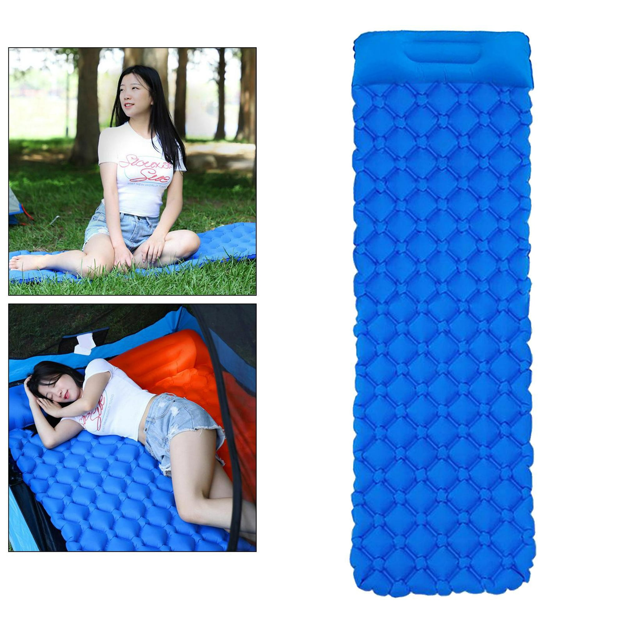 Colchoneta para dormir doble Colchón inflable portátil para 2 personas Azul  eléctrico Zulema Cojín para dormir doble
