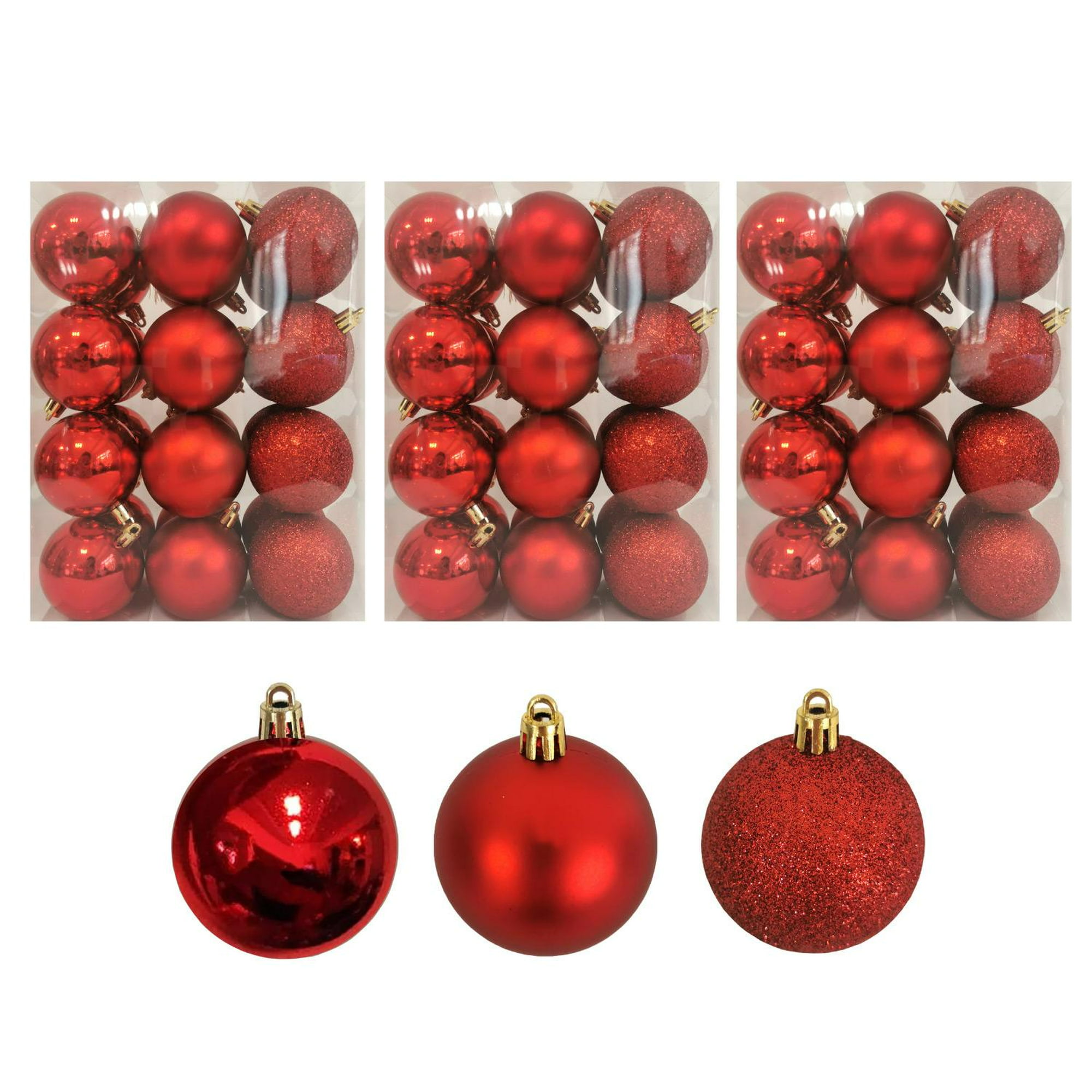 Docena de Esferas Navideñas Botones Rojos GRANDES – Eternal Christmas, Venta de Esferas Navideñas