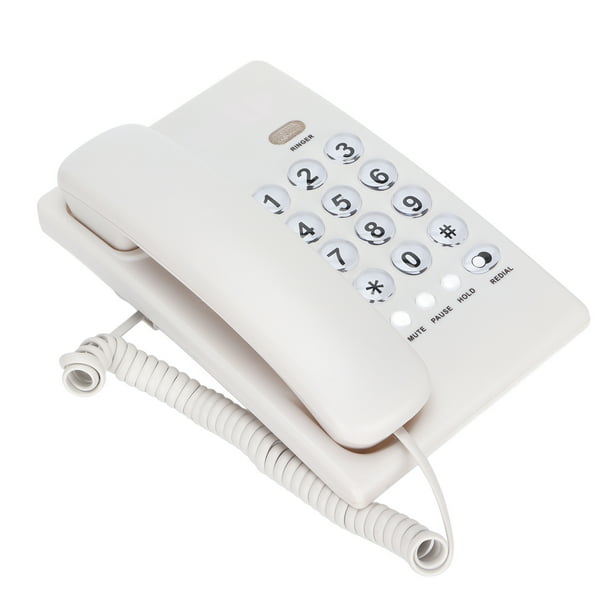 Teléfono residencial con Cable, teléfono con Botones Grandes, teléfonos  fijos KX-T076 Hogar Hotel con Cable Escritorio de Pared Teléfono de Oficina Teléfono  Fijo Negro Blanco telefono Fijo para casa : : Electrónica