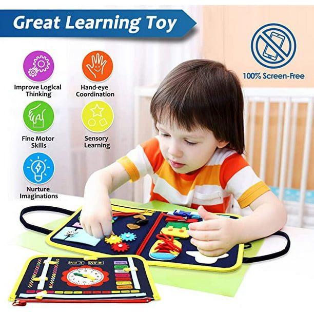 Juguete para 1 2 3 4 años, tablero sensorial de actividad educativa para  niños pequeños para aprender habilidades, juguete de viaje para coche de  avión, regalo para niños pequeños de 1 a